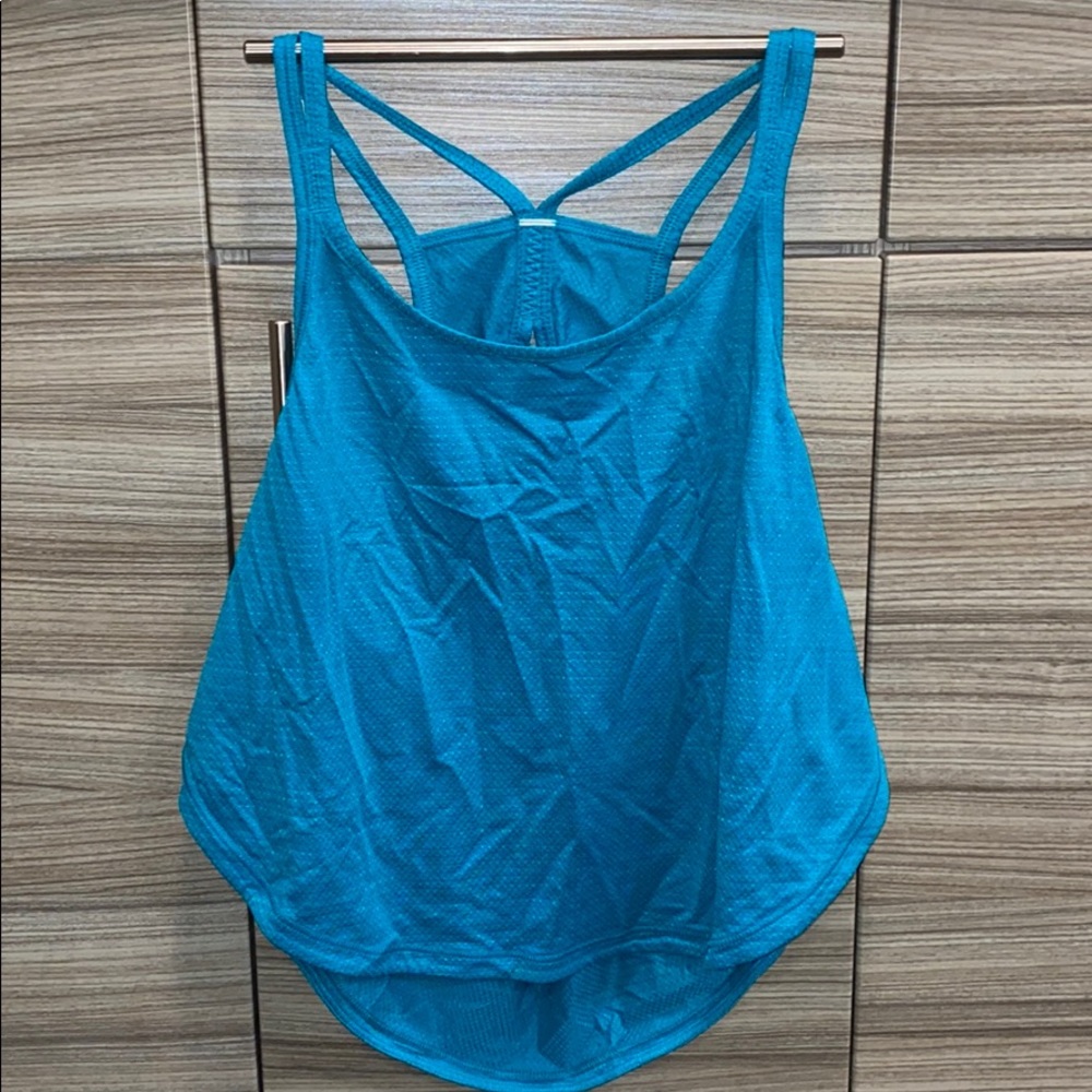 Teal Lululemon On The Run Singlet